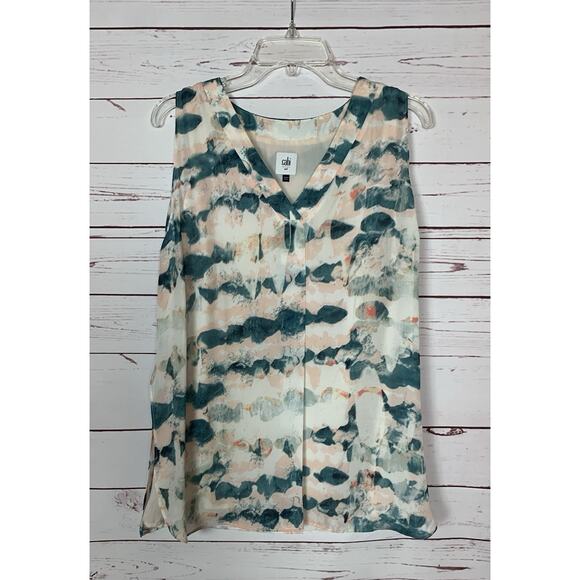 CAbi Tops - Cabi Women’s M Medium Gelato Watercolor Layered Sleeveless Spring Summer Top